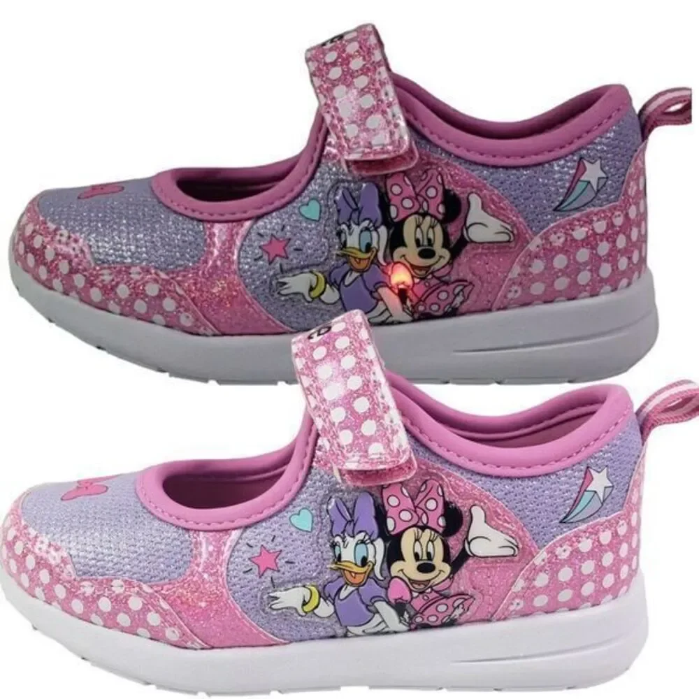 Disney Minnie Shoes for Girls - Pink Mary Jane LED Light Up Shoes Size 11 (19cm)